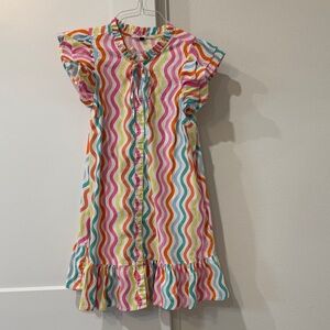 Vibrant Multicolor Wave Pattern Mini Dress